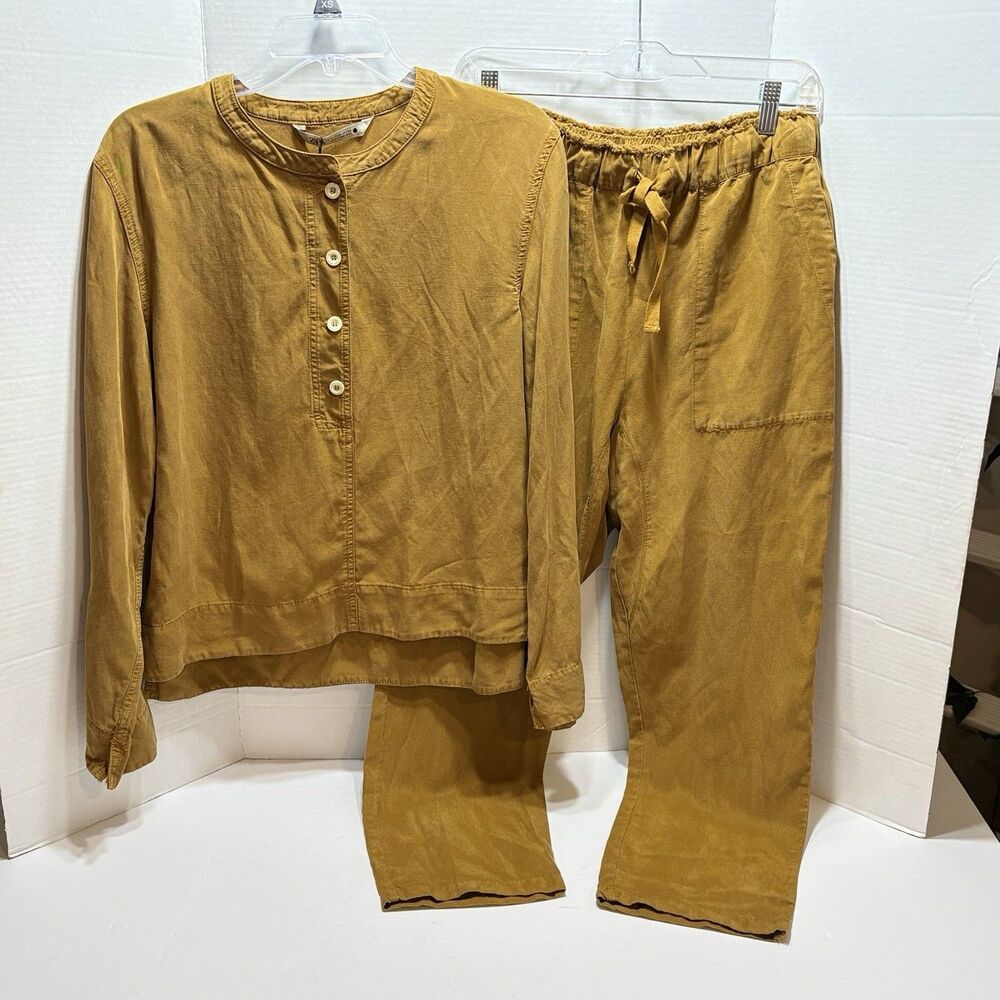 ZARA Tan Brown THE L.A. SLOUCHY FIT Linen Blend Co-ord Set Women’s M NWT